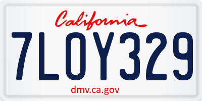 CA license plate 7LOY329