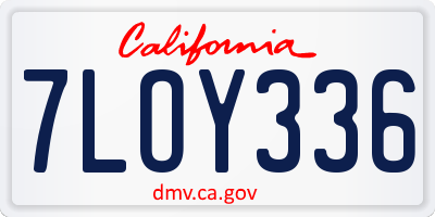 CA license plate 7LOY336