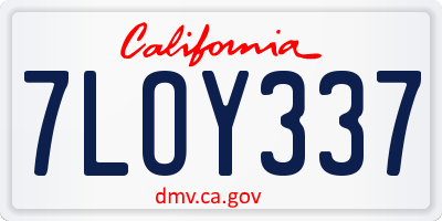 CA license plate 7LOY337