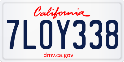 CA license plate 7LOY338