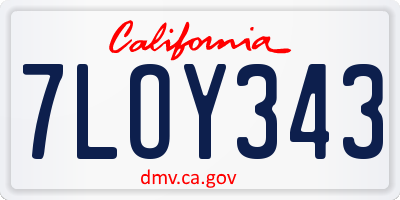 CA license plate 7LOY343