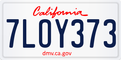 CA license plate 7LOY373