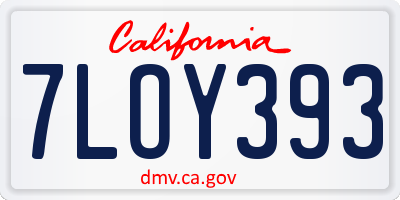 CA license plate 7LOY393
