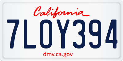 CA license plate 7LOY394