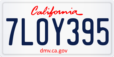 CA license plate 7LOY395