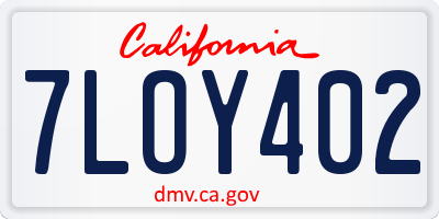 CA license plate 7LOY402