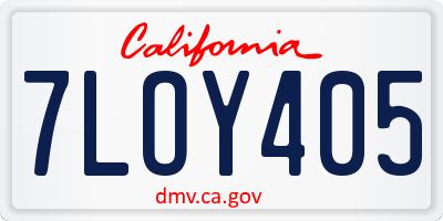CA license plate 7LOY405