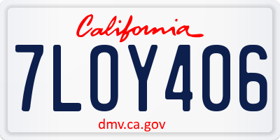 CA license plate 7LOY406