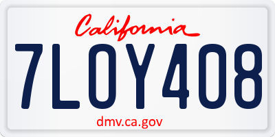 CA license plate 7LOY408