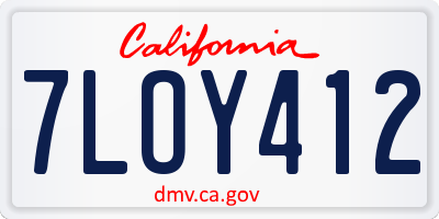 CA license plate 7LOY412
