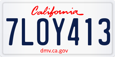 CA license plate 7LOY413