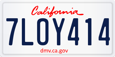 CA license plate 7LOY414