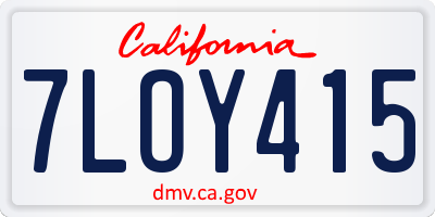 CA license plate 7LOY415