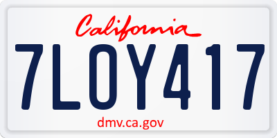 CA license plate 7LOY417