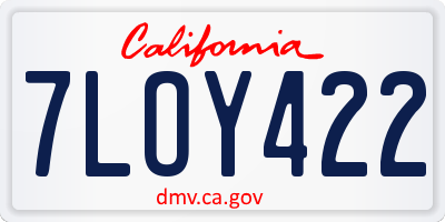CA license plate 7LOY422