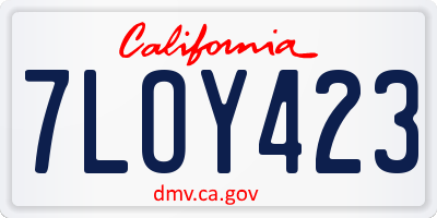 CA license plate 7LOY423