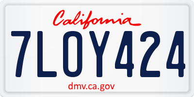 CA license plate 7LOY424