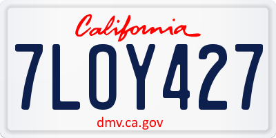 CA license plate 7LOY427