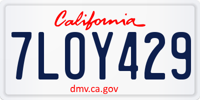 CA license plate 7LOY429
