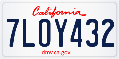 CA license plate 7LOY432