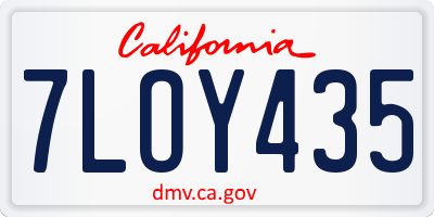CA license plate 7LOY435