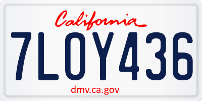 CA license plate 7LOY436