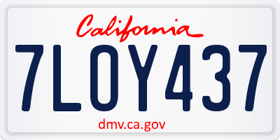 CA license plate 7LOY437
