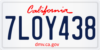CA license plate 7LOY438