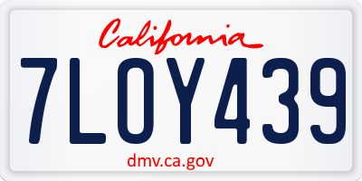 CA license plate 7LOY439