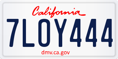 CA license plate 7LOY444