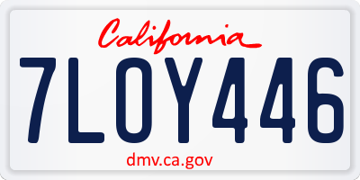 CA license plate 7LOY446