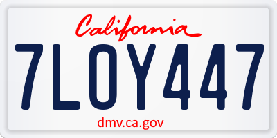 CA license plate 7LOY447