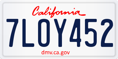 CA license plate 7LOY452