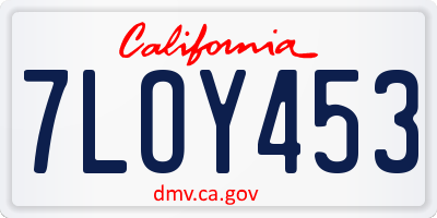 CA license plate 7LOY453