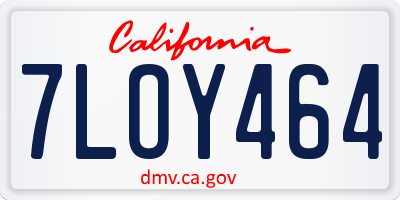 CA license plate 7LOY464