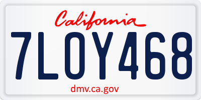 CA license plate 7LOY468