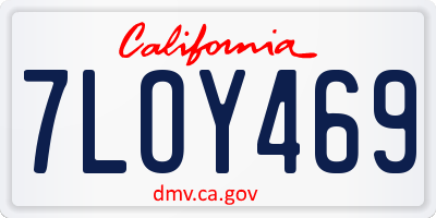 CA license plate 7LOY469