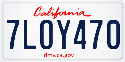 CA license plate 7LOY470