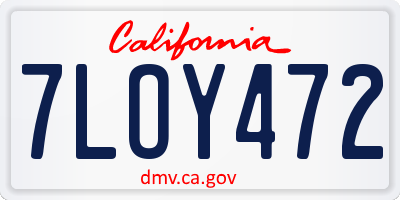 CA license plate 7LOY472
