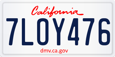 CA license plate 7LOY476