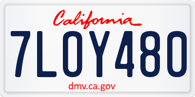 CA license plate 7LOY480
