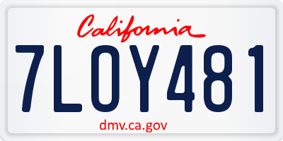 CA license plate 7LOY481