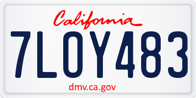 CA license plate 7LOY483