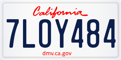 CA license plate 7LOY484