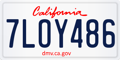 CA license plate 7LOY486