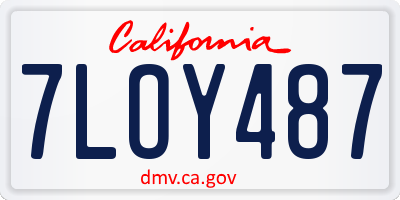 CA license plate 7LOY487