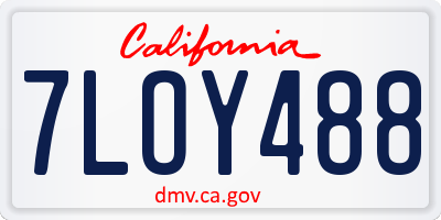 CA license plate 7LOY488