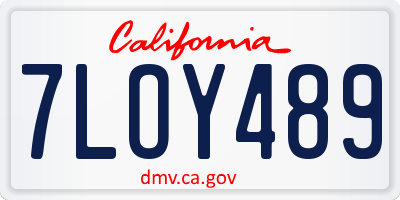 CA license plate 7LOY489