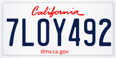 CA license plate 7LOY492