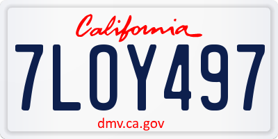 CA license plate 7LOY497